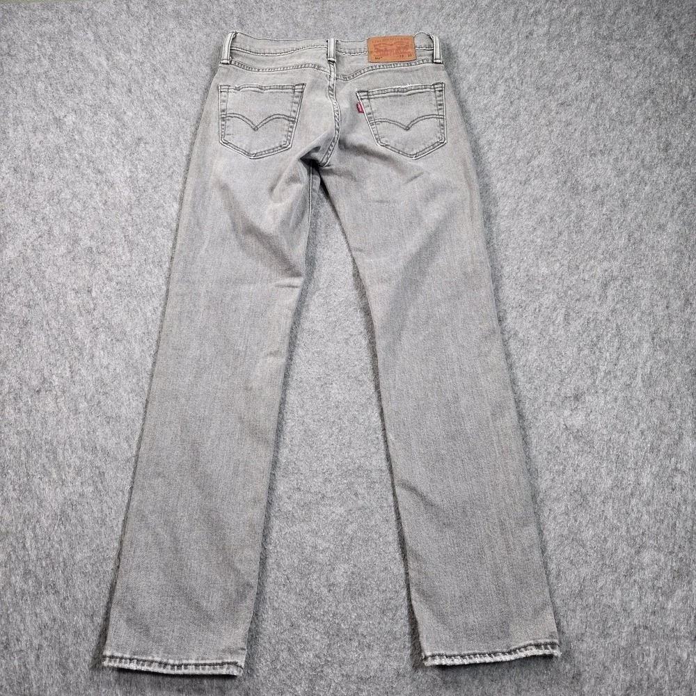 Levis 511 Jeans Mens Gray Slim Straight Stretch Denim Light Wash Fits 29x29